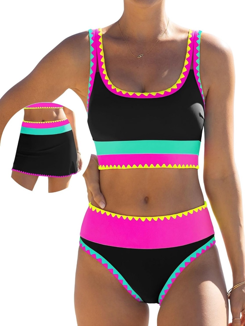 High Waisted Bikini Set Tummy Control Swimsuits 3 Piece L. 2230/bb4-1